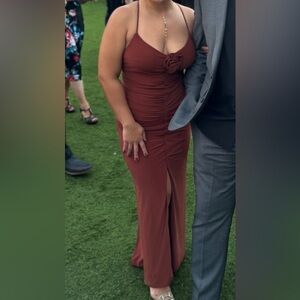 Beautiful burnt orange maxi dress.